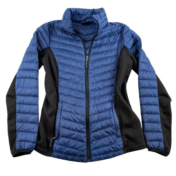 32 Degrees Heat Women's Down Puffer Jacket XS Blue & Black Quilted Winter - Picture 1 of 9